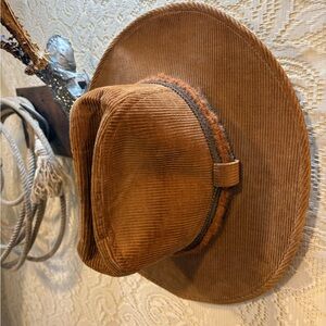 Larry Mahan vintage Corduroy Cowboy Western Hat size 7